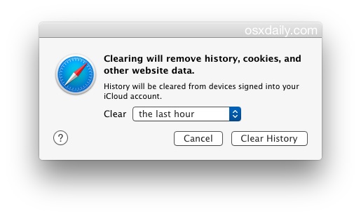 photo of Clear Recent Web Browsing History in Safari for Mac OS X image