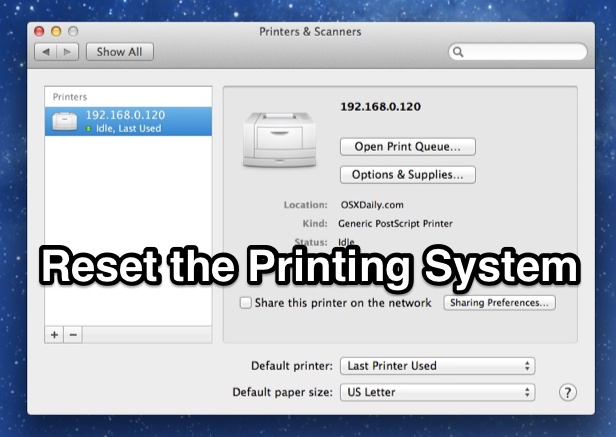 How to Reset the Printing System in Mac OS X to Fix ...