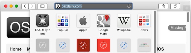 photo of Move or Remove Icons from Safari Bookmarks Menu in OS X Yosemite image