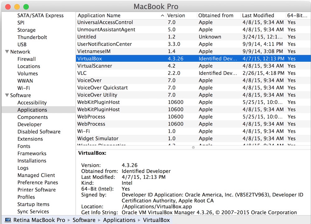 macbook software list