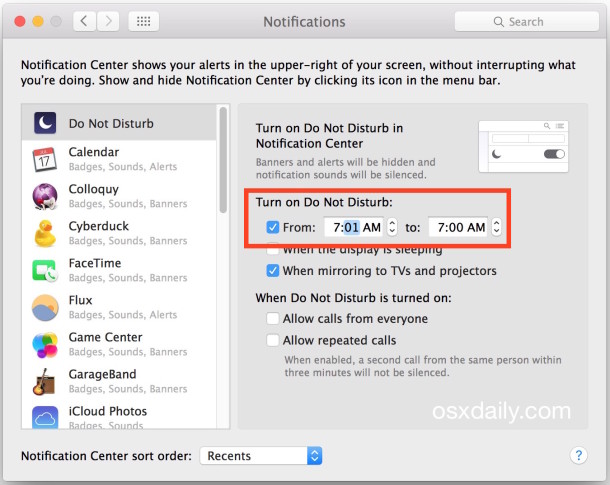 mac stop notifications on lock screen