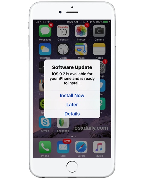 updating software on iphone