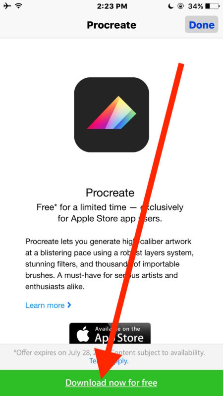 how to download procreate for free on iphone