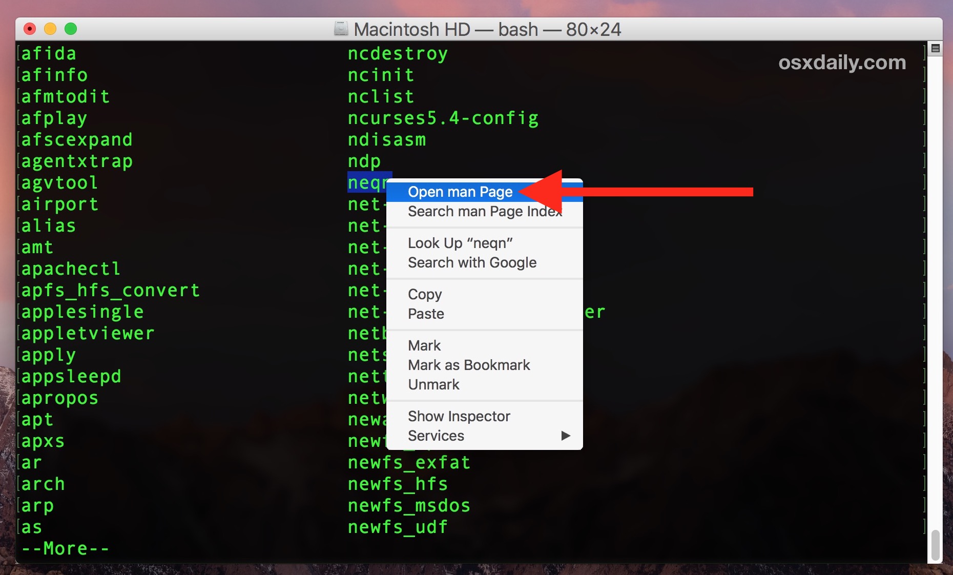mac terminal commands
