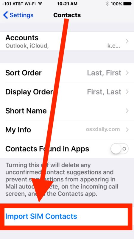how to import phone contacts to sim on iphone