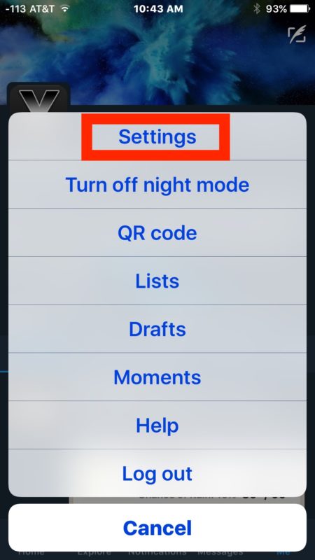 Clear caches on Twitter for iOS