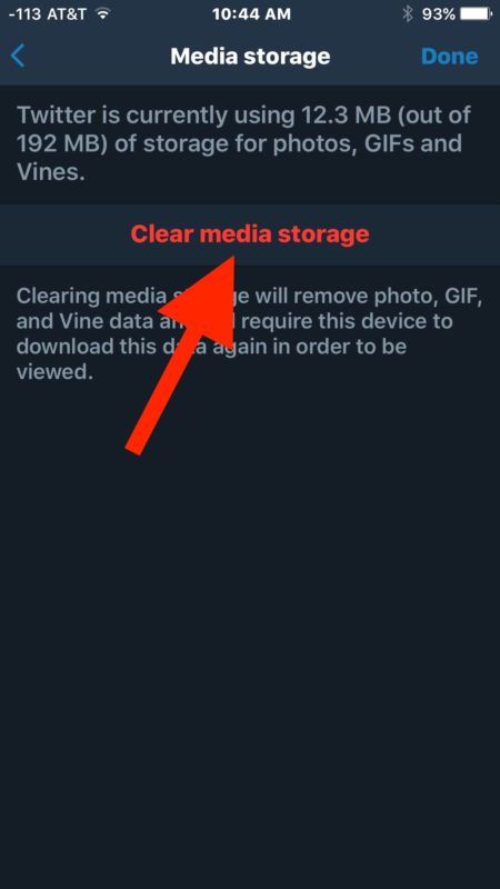 Clear caches on Twitter for iOS