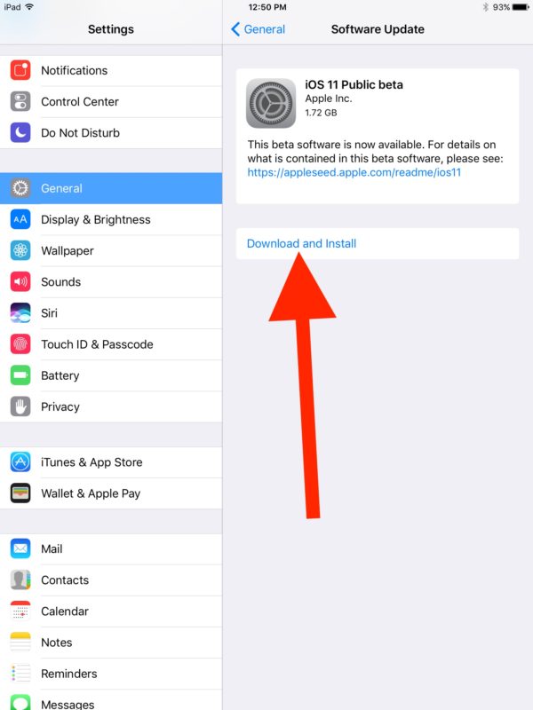 Download and install the iOS 11 beta profile