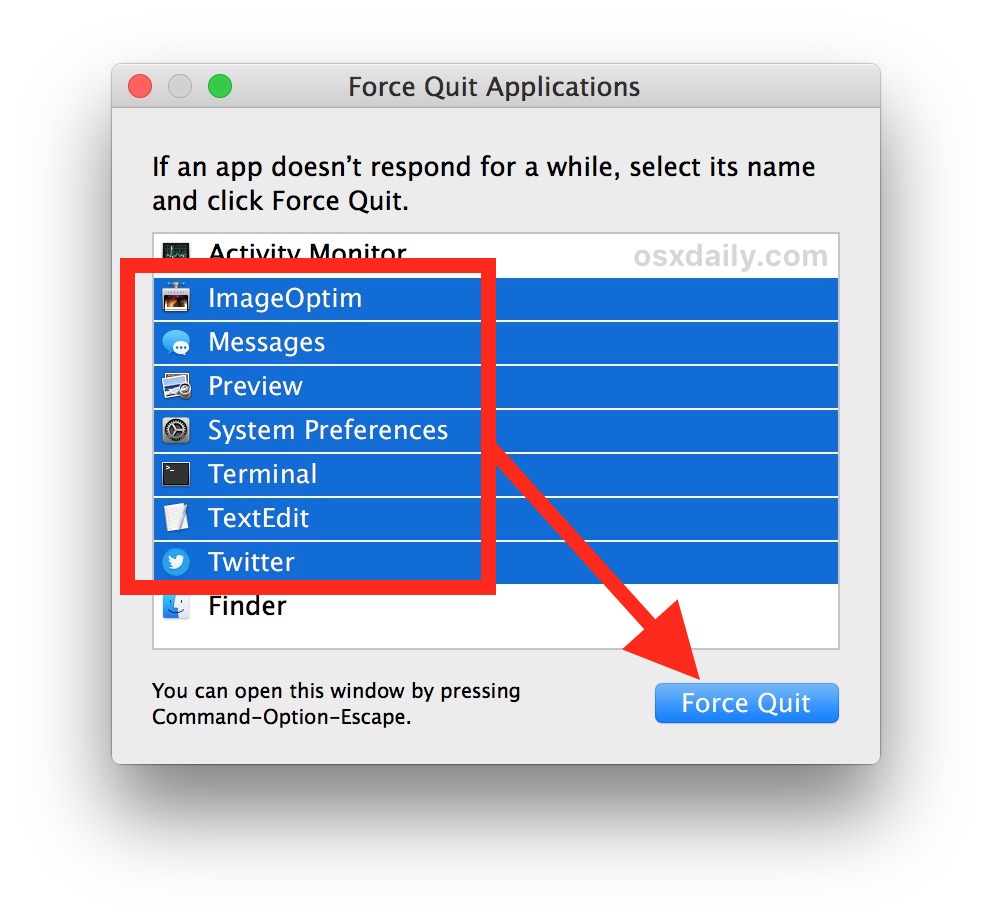 Force Quit App In Macos