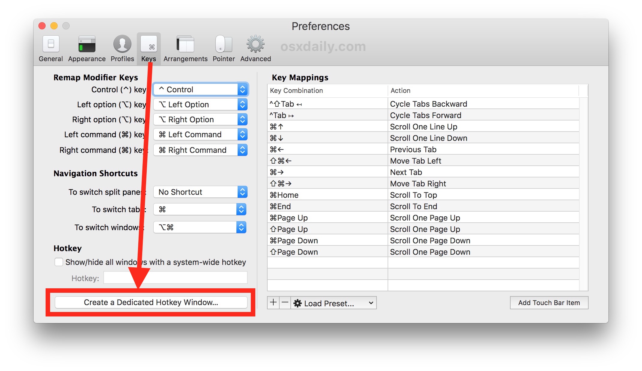 control click down excel for mac