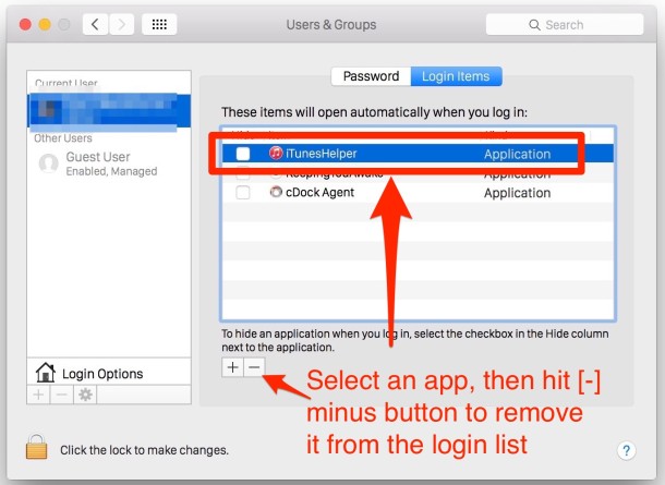 Manage launching apps at startup of Mac OS X