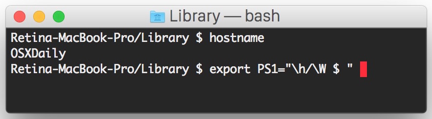 Custom Terminal bash prompt in Mac OS X