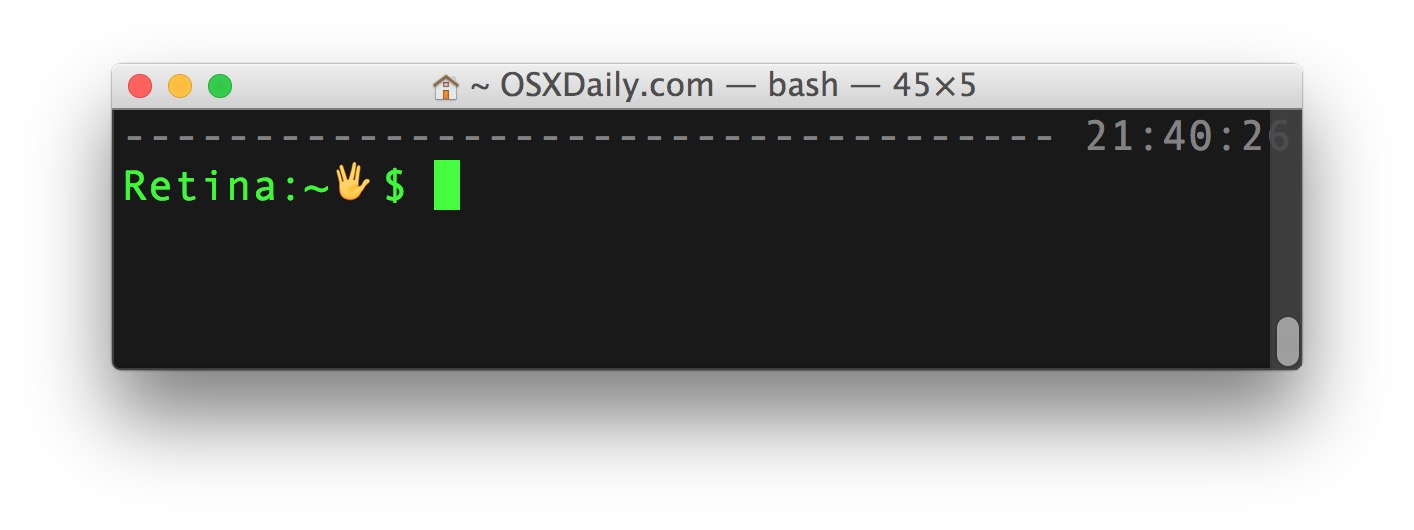 A customized terminal prompt in Mac OS X