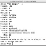 airport wi-fi network command in Mac OS X