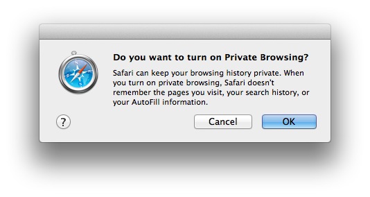 Turn on Private Browsing in Safari on a Mac