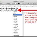 Automatic word completion feature in Mac OS X is little known but very useful