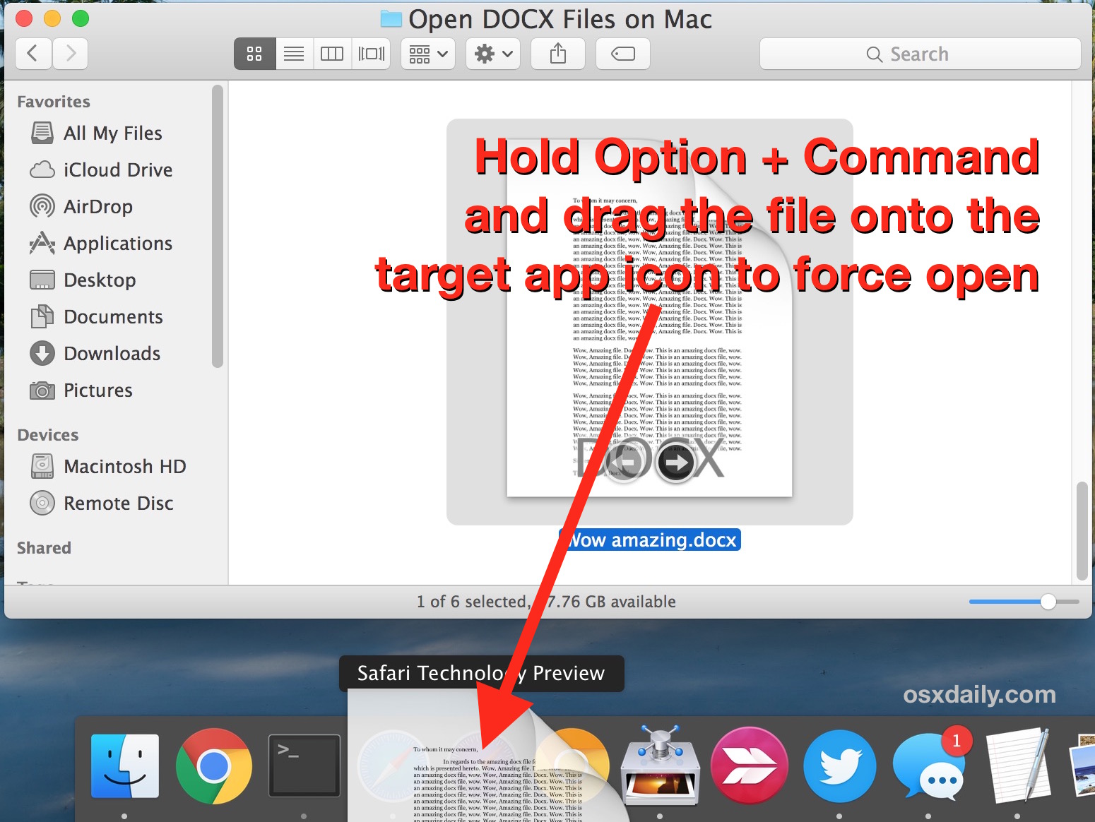Force open a file in Mac OS X