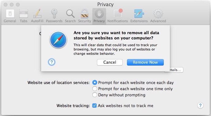 How to Delete cookies from Safari on Mac OS X