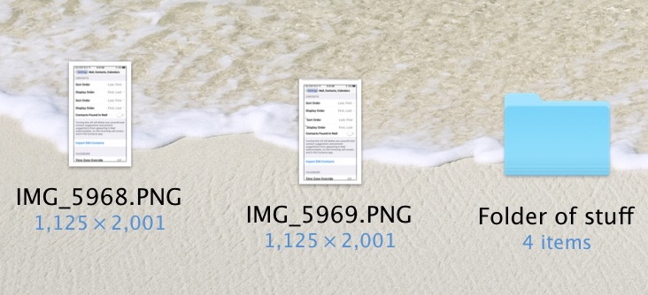 Показать информацию о файле, папке, диске на рабочем столе Mac OS X
