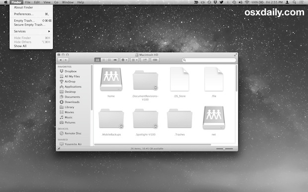 Mac running in Grayscale Mode OS X
