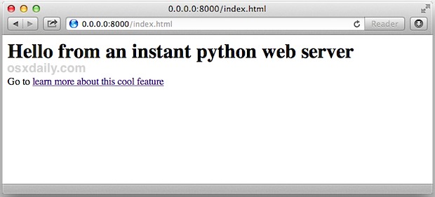 Start a python web server from the command line