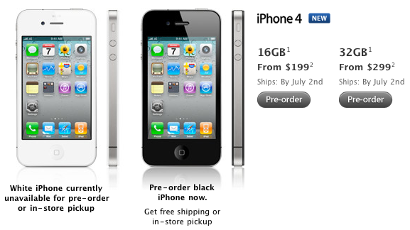 apple iphone 4 preorder sold out
