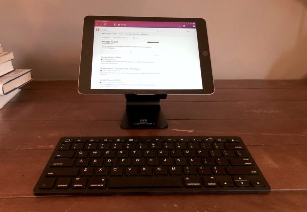 iPad with a Bluetooth keyboard