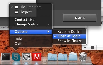 stop skype opening on system start mac
