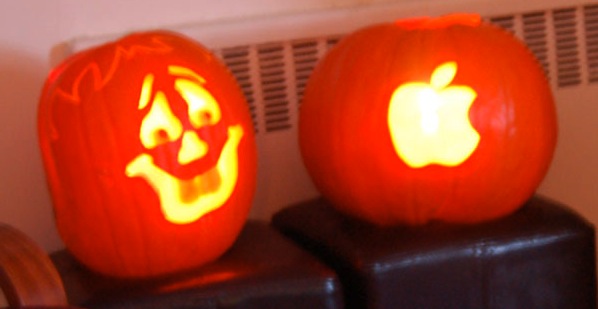 apple logo pumpkin