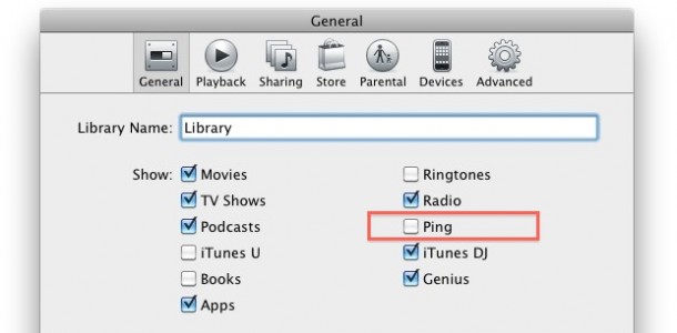 disable ping itunes