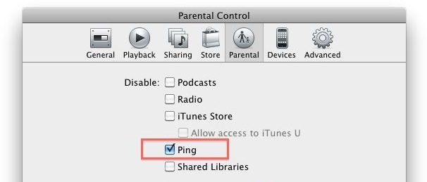 disable ping itunes completely