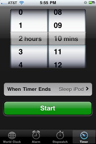 sleep to music iphone ipod