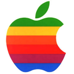 Retro rainbow Apple logo