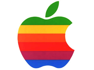 Retro rainbow Apple logo
