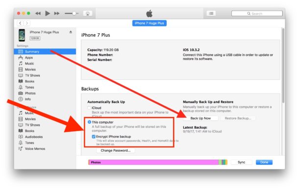 How to encrypt iPhone backups in iTunes