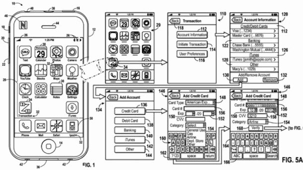 iphone digital wallet patent diagram