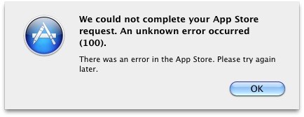 mac app store error 100
