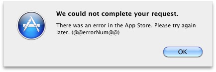 Fix Mac App Store Error @@errorNum@@