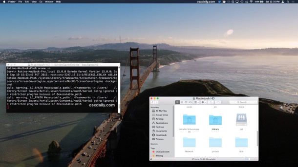 Setting a screen saver as desktop wallpaper in Mac OS X