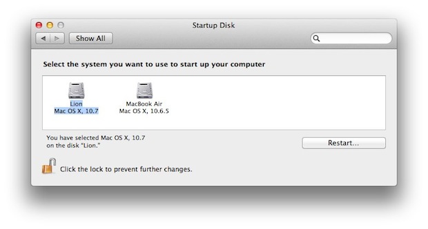 select Mac Boot disk