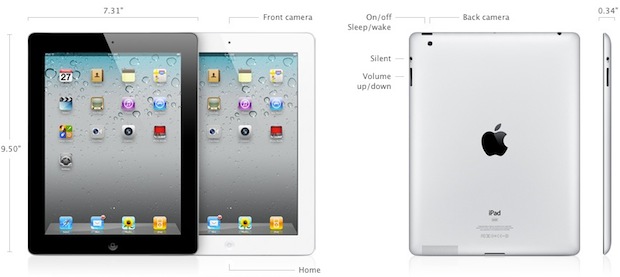 Blive gift regional suge iPad 2 Specs | OSXDaily