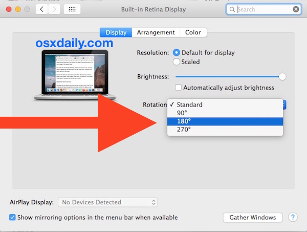 vermijden telegram kop Rotate MacBook Display Orientation | OSXDaily