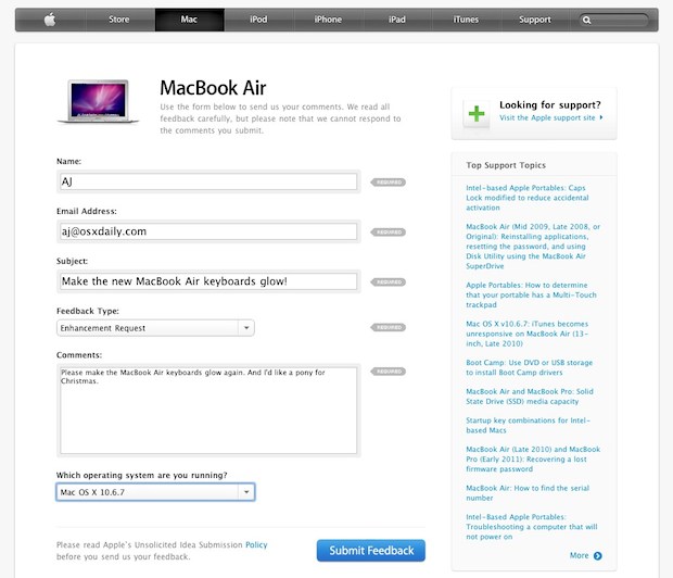 Apple feedback macbook pro beatsx