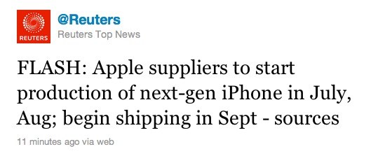 iPhone 5 shipping date September 2011