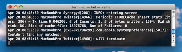 Mac OS X Console Logs from Command Line