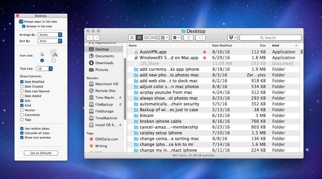 Show Folder Size on Mac