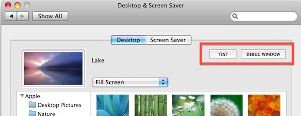 Mac OS X Desktop Debug Options