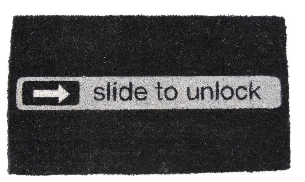 Slide to Unlock doormat 