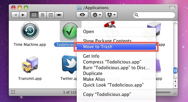 how to uninstall applications on mac