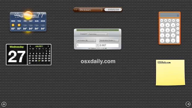 Default Dashboard Wallpaper in Mac OS X Lion
